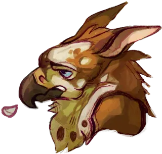 😩 furry, animal, griffin, anthropomorphic, fantasy telegram sticker