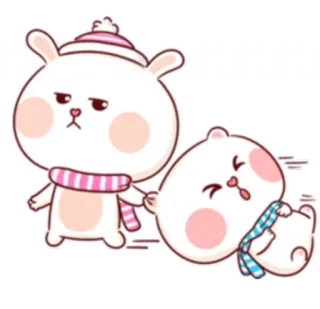 😒 Cartoon, Hase, Figur, Süß, Kawaii, Sticker telegram sticker