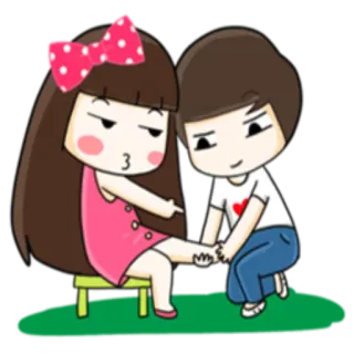😘 Dessin animé, Couple, Amour, Mignon, Relation, Personnage de dessin animé telegram sticker