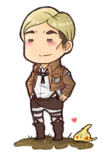 ☺️ Erwin Smith Attack on Titan Erwin Smith, L'Attaque des Titans, Anime, Manga, Commandant, Chibi telegram sticker