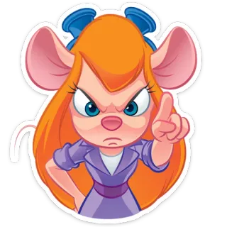 ☝️ Gadget Hackwrench Chip 'n Dale: Rescue Rangers Kartun, Tikus, Disney, Chip 'n Dale Rescue Rangers, Gadget, Karakter telegram sticker