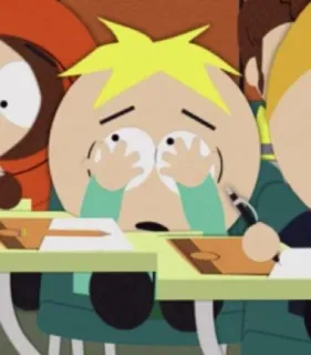 😰 Butters Stotch South Park Butters Stotch, South Park, hoạt hình, nhân vật, trường học, khóc telegram sticker