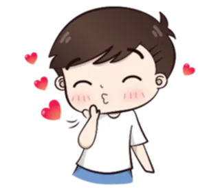 😘 Desenho animado, Amor, Corações, Bonito, Beijando, Carinhoso telegram sticker