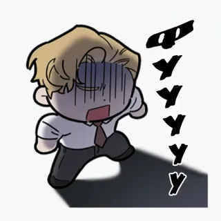 🤢 ゃあああああ anime, scared, office worker, manga, distressed, shocked, cartoon, illustration telegram sticker