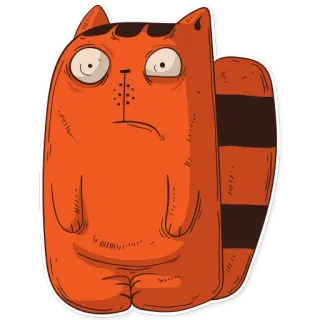 😳 แมว, สติกเกอร์, สีส้ม, สัตว์, ตลก, การ์ตูน, ลูกแมว telegram sticker