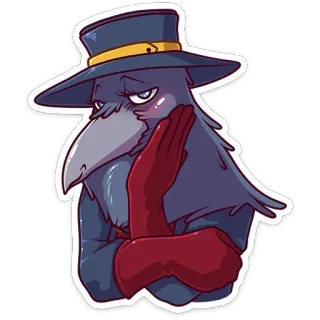 ☺️ medico della peste, corvo, cartone animato, steampunk, maschera, uccello, guanti telegram sticker