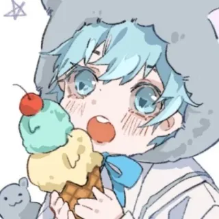 😋 ice cream, cute, cartoon, child, dessert, sweet, anime, boy telegram sticker