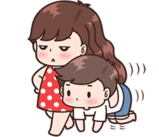 😒 couple, dessin animé, relation, amour, mignon telegram sticker