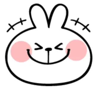😆 conejo, conejito, lindo, dibujo, animal, pegatina telegram sticker