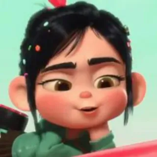 ✨ Vanellope Wreck-It Ralph Dessin animé, Disney, Les Mondes de Ralph, Vanellope von Schweetz, Animé telegram sticker