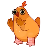 🧐 animal, frango, pássaro, desenho animado telegram sticker