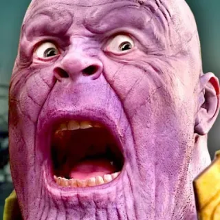 😰 Thanos Thanos, Marvel, supervilão, personagem de quadrinhos telegram sticker
