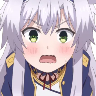 😮 Anime, Ragazza, Carina, Espressione, Scioccata, Manga, Animato whatsapp sticker