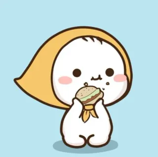 ☺ sticker, cartoon, food, burger, cute telegram sticker
