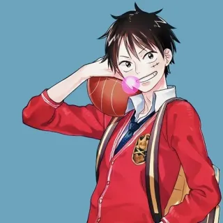 ❗️ Monkey D. Luffy One Piece Anime, Manga, Luffy, One Piece, Schooluniform telegram sticker