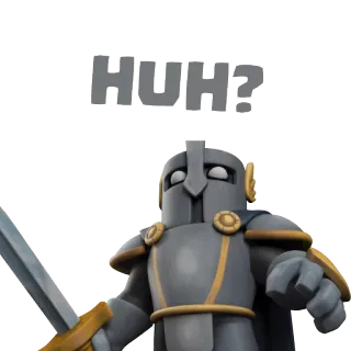 😯 HUH? cavaleiro, espada, hã?, pergunta, armadura telegram sticker