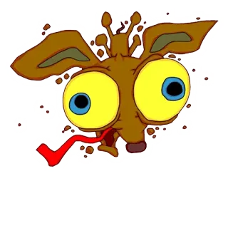 😵 cartoon, giraffe, animal, funny, eyes, tongue, cute, illustration telegram sticker
