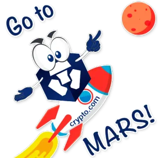 🚀 Go to MARS! Marte, cripto, criptomoeda, foguete, lua, espaço, desenho animado, finanças telegram sticker