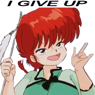 🎏 Ranma Saotome Ranma ½ anime, artes marciales, pelo rojo, lucha, serie de televisión whatsapp sticker