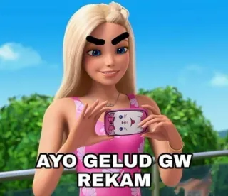 🧘‍♂ AYO GELUD GW REKAM Barbie, Meme, Divertido, Dibujos animados telegram sticker