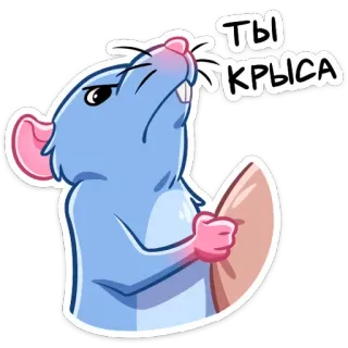 😡 ТЫ КРЫСА rat, rongeur, insulte, animal, dessin animé telegram sticker