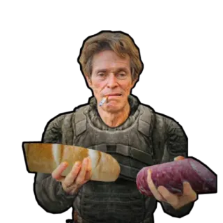 🤒 willem dafoe, papieros, chleb, jedzenie, mięso, aktor telegram sticker