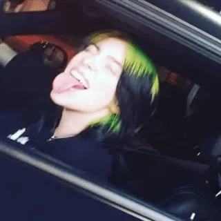 🕸 Billie Eilish 歌手, セレブ, 音楽家, 女性, 舌 telegram sticker