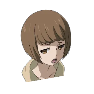 😩 Аниме, Персонаж, Брюнетка, Девушка, Мультфильм telegram sticker