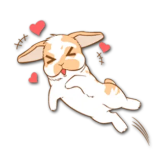 😄 うさぎ, ウサギ, かわいい, カワイイ, ハート, 愛, 幸せ telegram sticker