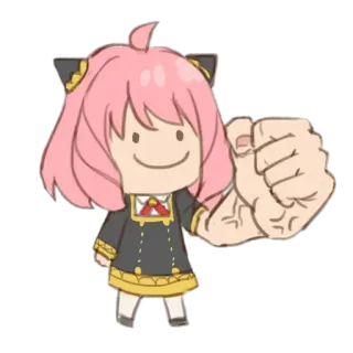 💪 Anya Forger Spy x Family Anime, Cartoon, Lustig, Charakter, Spy x Family, Anya Forger telegram sticker
