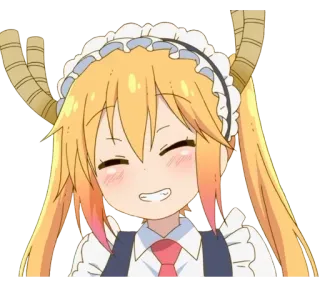 😁 Tohru Miss Kobayashi's Dragon Maid Аниме, Дракон, Горничная, Милый, Счастливый, Кавай telegram sticker