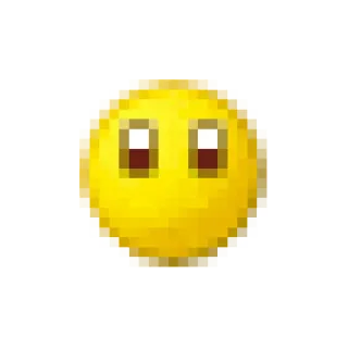 😶 amarillo, píxel, cara, emoji, simple whatsapp sticker
