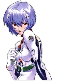 😟 Rei Ayanami Neon Genesis Evangelion Аниме, Персонаж, Рей Аянами, Евангелион, Научная фантастика whatsapp sticker