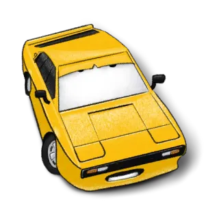 🙄 auto gialla, cartoni animati, veicolo, trasporto telegram sticker