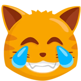 😹 Émoji, Chat, Rire, Larmes, Orange, Animal telegram sticker