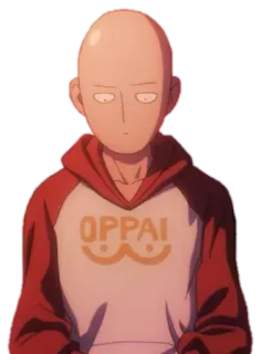 🤤 Saitama One-Punch Man OPPAI Аниме, Персонаж, Сайтама, Ванпанчмен, Оппай, Герой telegram sticker