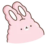 😳 kelinci, kelinci, merah muda, imut, hewan, kawaii, kartun telegram sticker