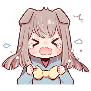 😭 哭泣, 动漫, 卡通, 女孩, 伤心, 情绪化 whatsapp sticker