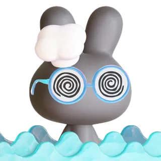 🙄 coelho, personagem, desenho animado, óculos, caprichoso, fofo, moderno telegram sticker