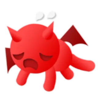 😴 악마, 악령, 빨간색, 슬픈, 괴물, 만화 telegram sticker