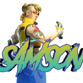 🤖 SAMSON персонаж, видеоигра, Самсон, иллюстрация telegram sticker