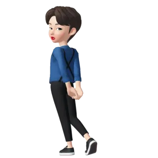 😖 Personaje, Avatar, Coreano, Dibujo animado, Hombre, De pie telegram sticker