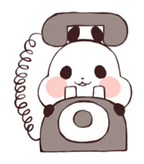 ☎ Panda, Telefoon, Schattig, Dier, Kawaii telegram sticker