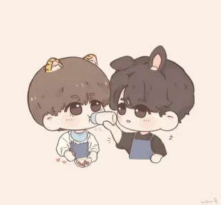 🍼 만화, 아기, 귀여운, 동물, 먹이 telegram sticker