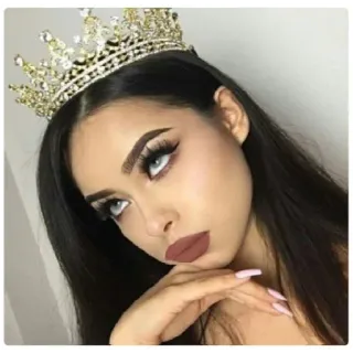 👑 mulher, coroa, rainha, beleza, retrato telegram sticker