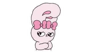 🌟 konijn, konijn, schattig, cartoon, roze, dier, kawaii telegram sticker