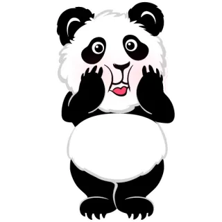 😳 Panda, Słodkie, Zwierzę, Kawaii, Naklejka, Kreskówka, Niedźwiedź telegram sticker