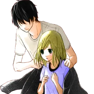 🖤 Anime, Manga, Couple, Art, Illustration, Dessin animé telegram sticker