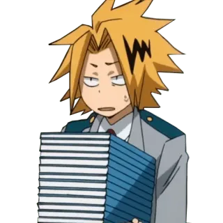 📚 Denki Kaminari My Hero Academia Anime, Schuluniform, Bücher, Held, Superkraft telegram sticker