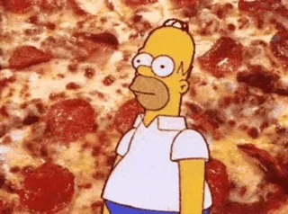 🍕 Homer Simpson The Simpsons Homer Simpson, pizza, food, cartoon, The Simpsons whatsapp sticker